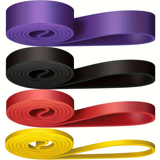 4Pcs/Set long resistance bands, Pull-Up Belt, Pull-Up Auxiliary Belt, Exercise Belt, Leg  Band, Muscle Training