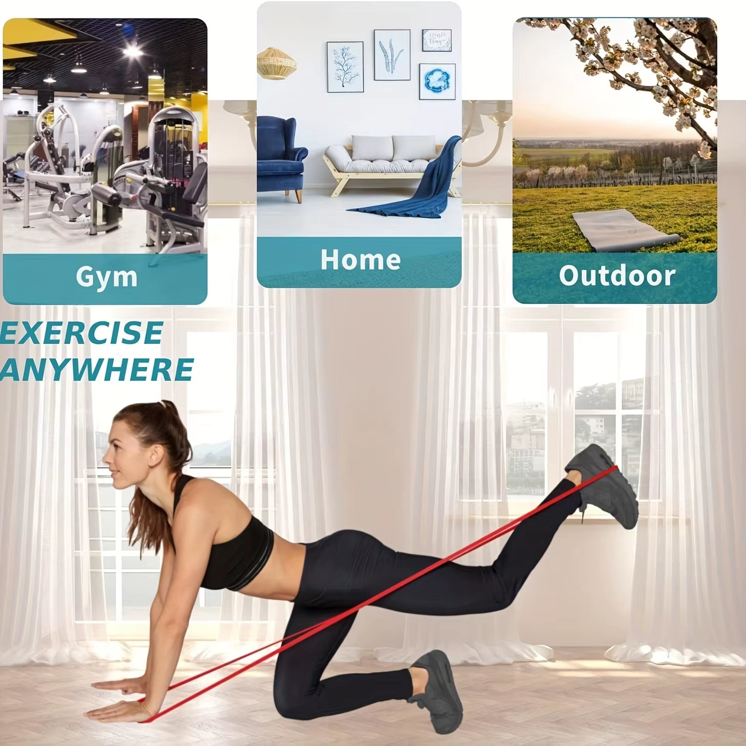 4Pcs/Set long resistance bands, Pull-Up Belt, Pull-Up Auxiliary Belt, Exercise Belt, Leg  Band, Muscle Training